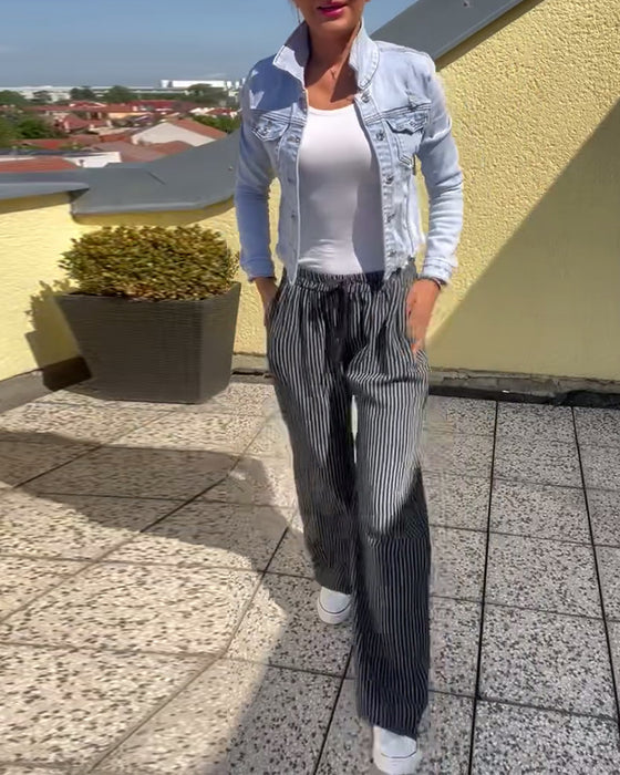 Luźne spodnie w paski