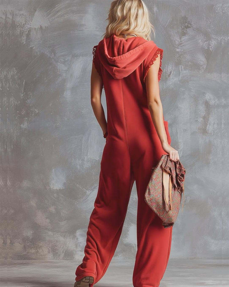 Kombinezon Z Kapturem Bez Rękawów