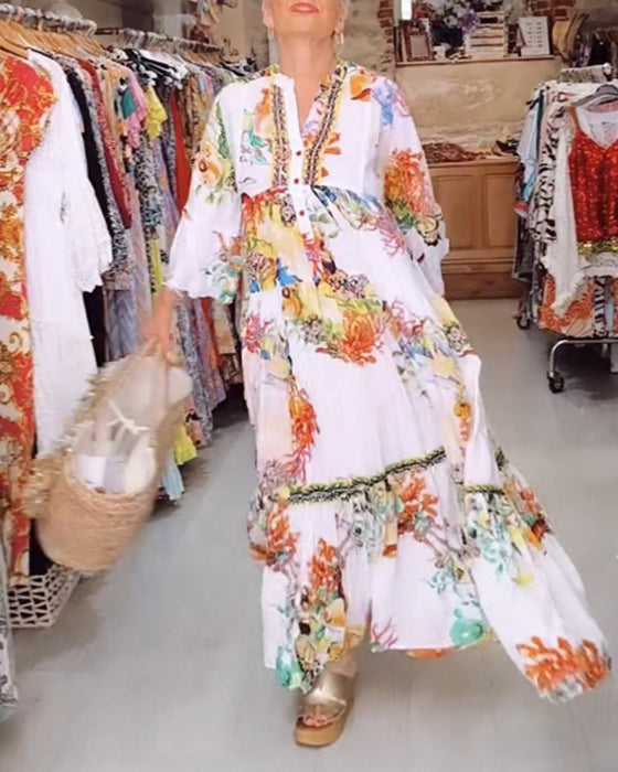 Sukienka boho z guzikami