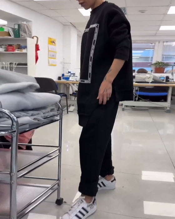 Modny luźny i wygodny zestaw bluza i spodnie