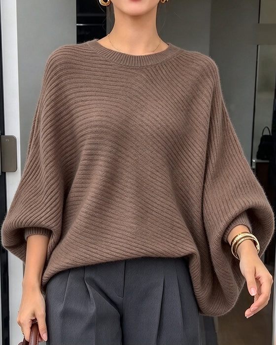 Pullover Stylowy Rękaw Nietoperz