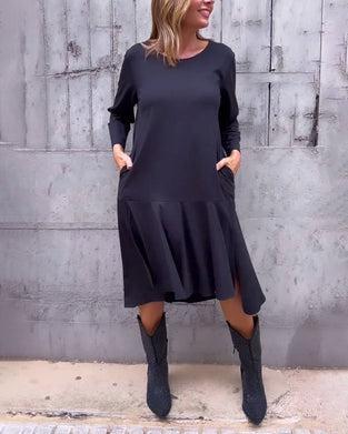 Luźna sukienka z kieszeniami