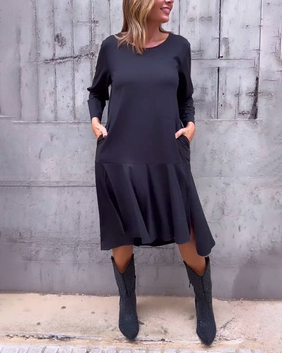 Luźna sukienka z kieszeniami