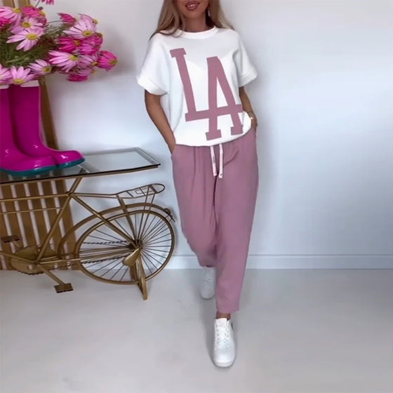 Ustaw Casual Letter Print Sports