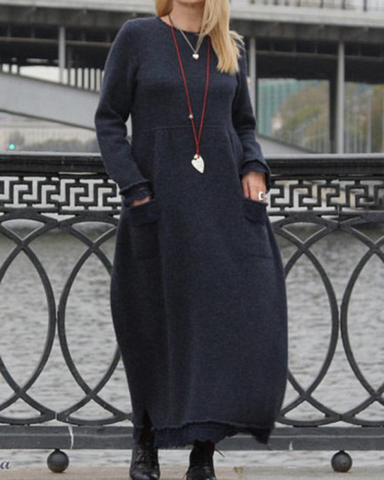 Sukienka maxi w jednolitym kolorze