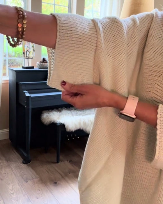 Sweter z rękawem typu nietoperz i okrągłym dekoltem