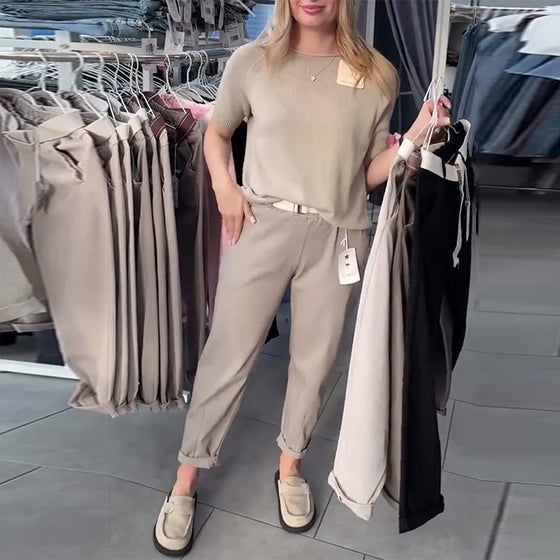 Spodnie Jednokolorowe Casual Proste