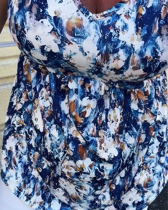 Top Seksowny Wzorzysty Bez Rękawów