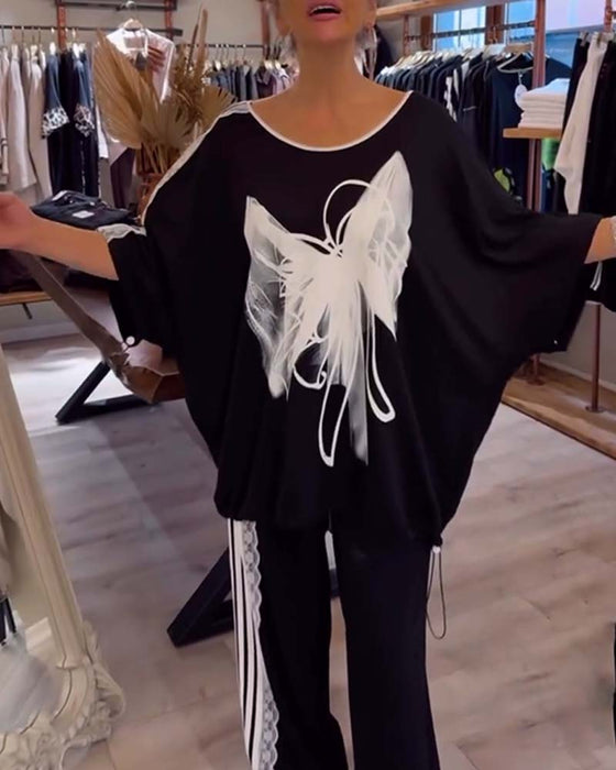 Garnitur Luźny Casual Dwuczęściowy