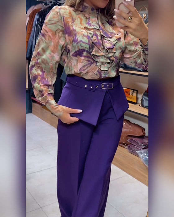 Spodnie Stylowy Prosta Noga Garnitur