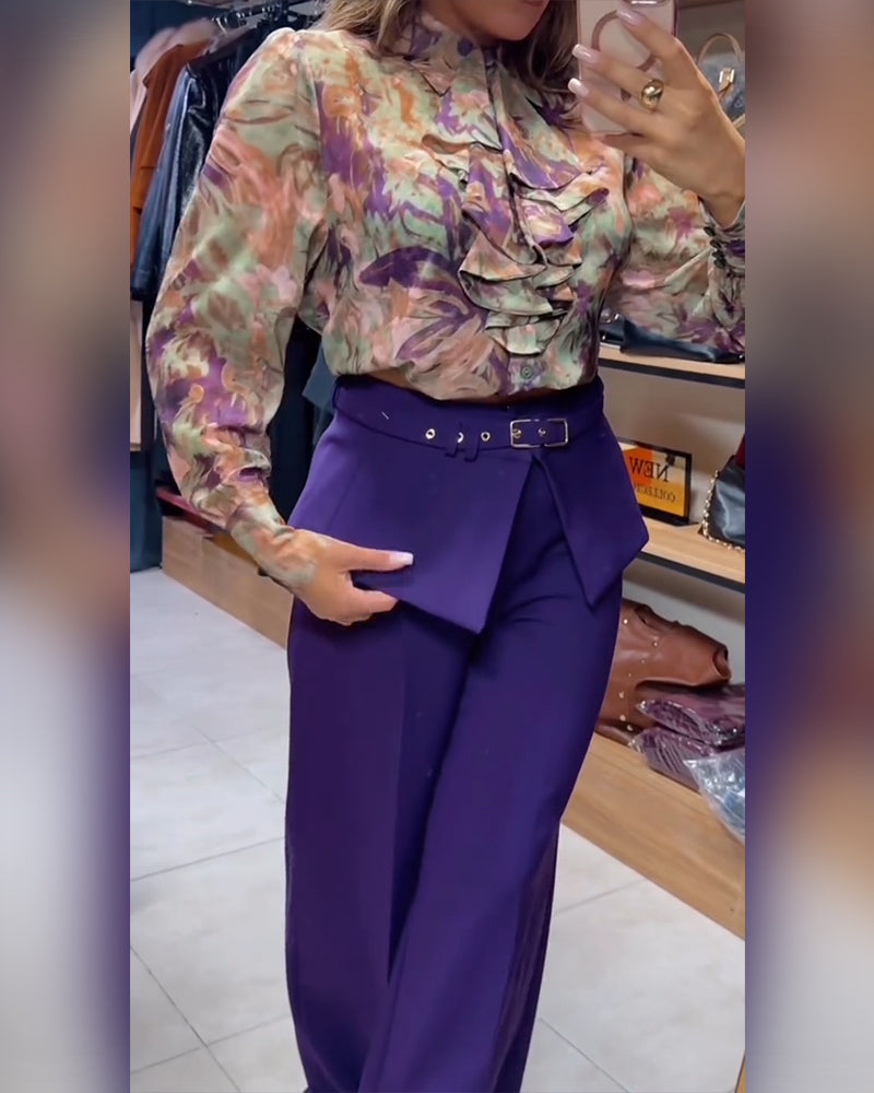 Spodnie Stylowy Prosta Noga Garnitur