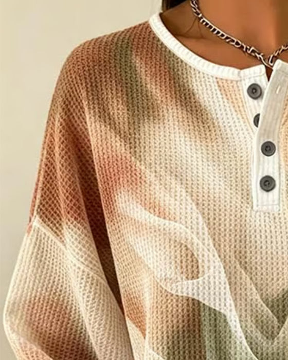 Sweatshirt Ombre Druk Długi Rękaw