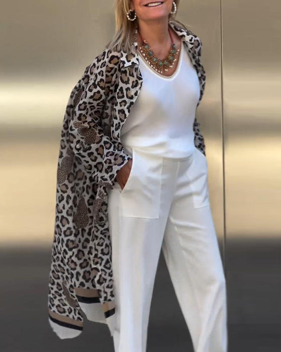 Długa narzutka w panterkę