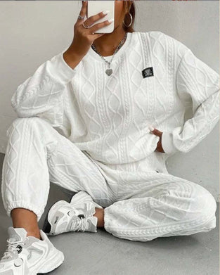 Dwuczęściowy Zestaw Nitkowany Jacquard Casual