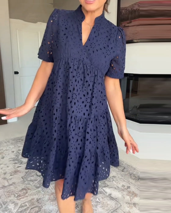 Sukienka Stójka Wycięcie A-Linia