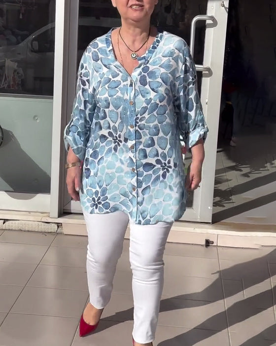 Koszula zapinana na guziki i z nadrukiem w stylu casual