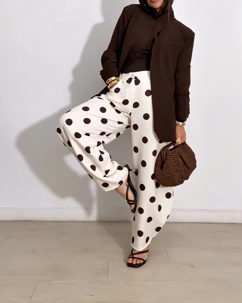Spodnie Vintage Polka Dot Casual Harem