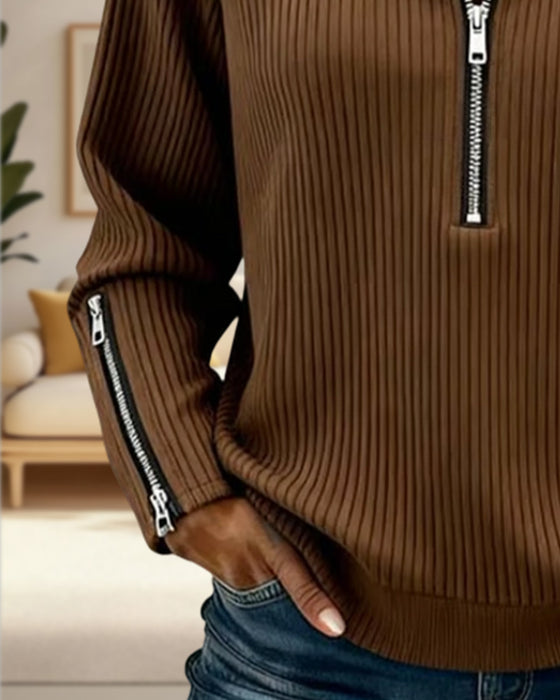 Sweter Półzamek Kołnierz Casual