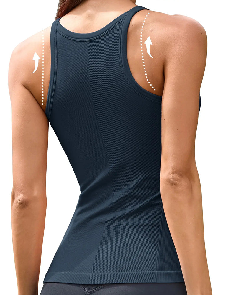 Top Z Wbudowanym Biustonoszem I Otwartym Plecami Sport