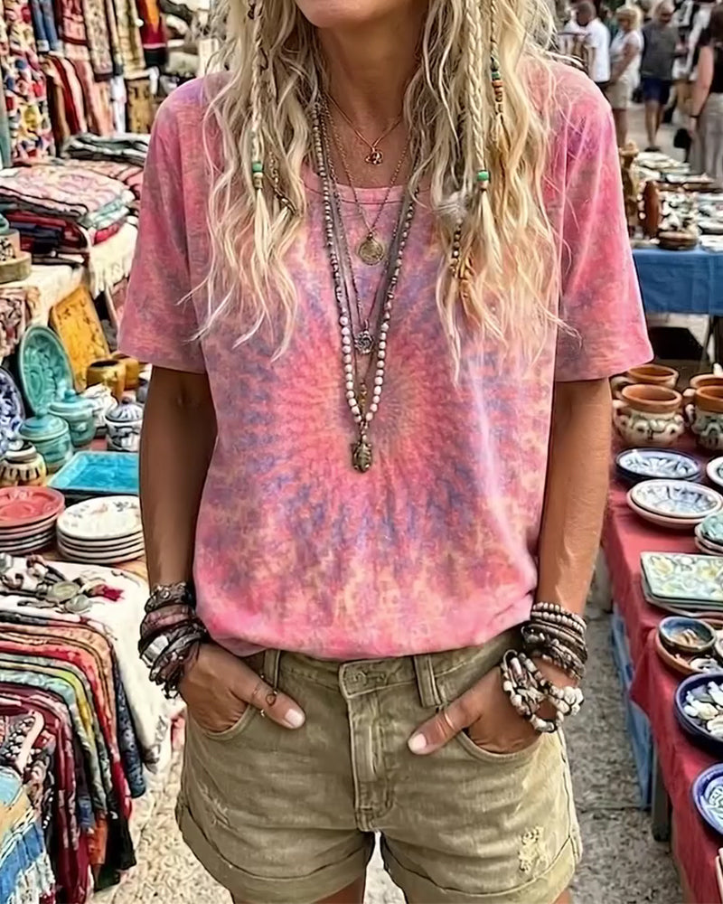 T-Shirt Gradient Krawat Barwnik