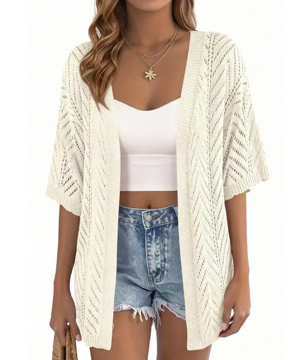 Cardigan Wycięcie Luźny Otwarty