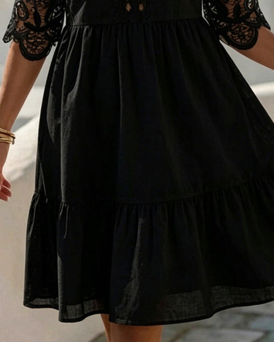 Sukienki Koronka Off-Shoulder Warstwowy Krótki