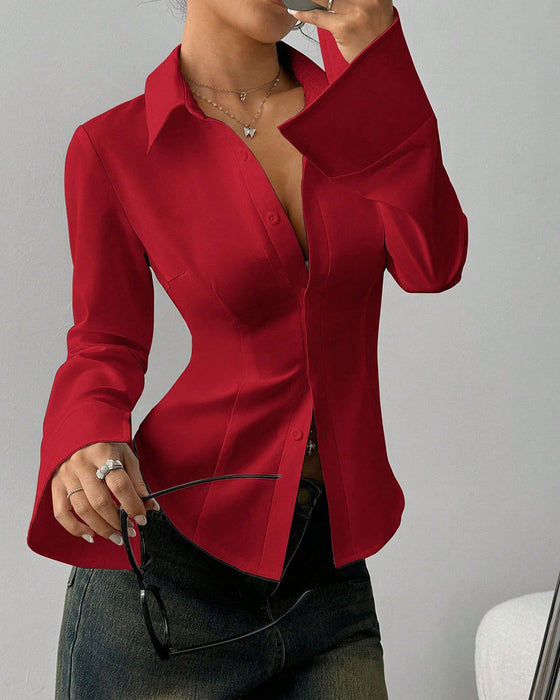 Elegantna Slim-Fit Koszula Damska