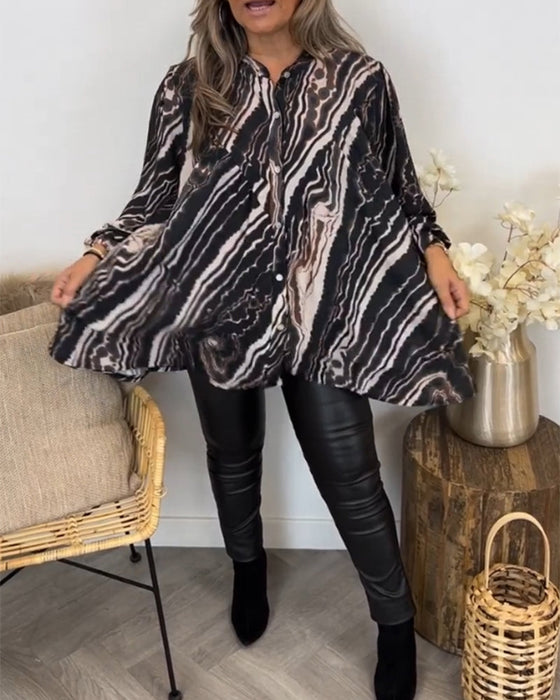 Bluzka w stylu retro z długim rękawem