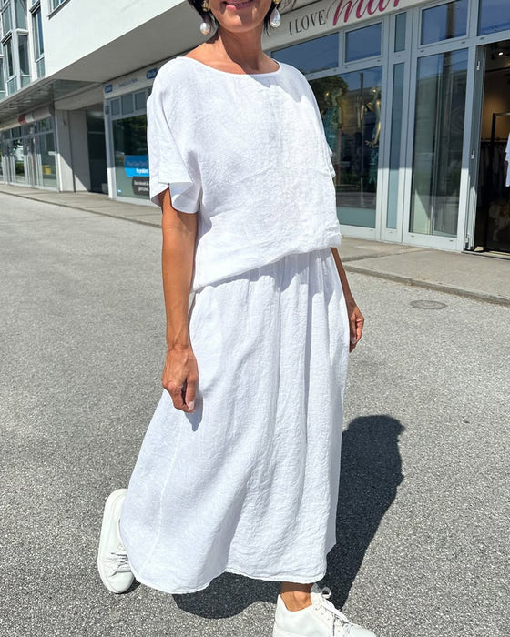 Zestaw Jednokolorowy Bawełna I Len Casual