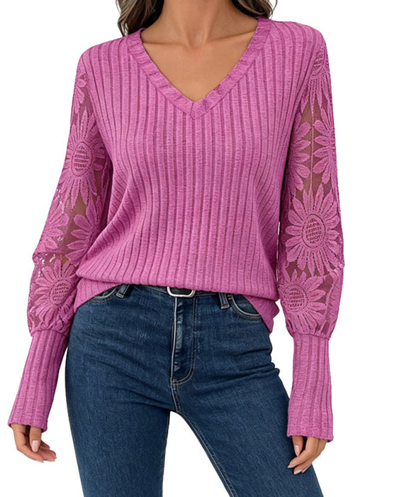 Top Stylowy Koronkowe Wykończenie Patchwork