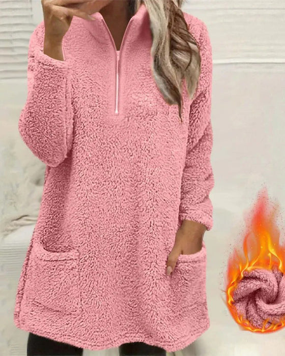 Bluza Jednokolorowa Z Wysokim Kołnierzem