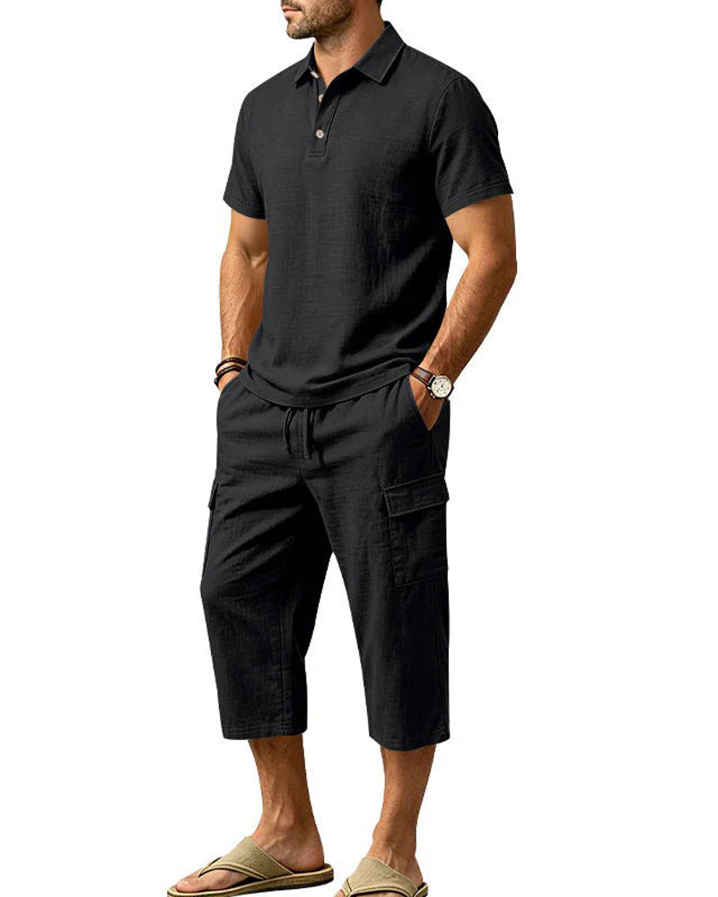 Set Polo Top Capri Spodnie