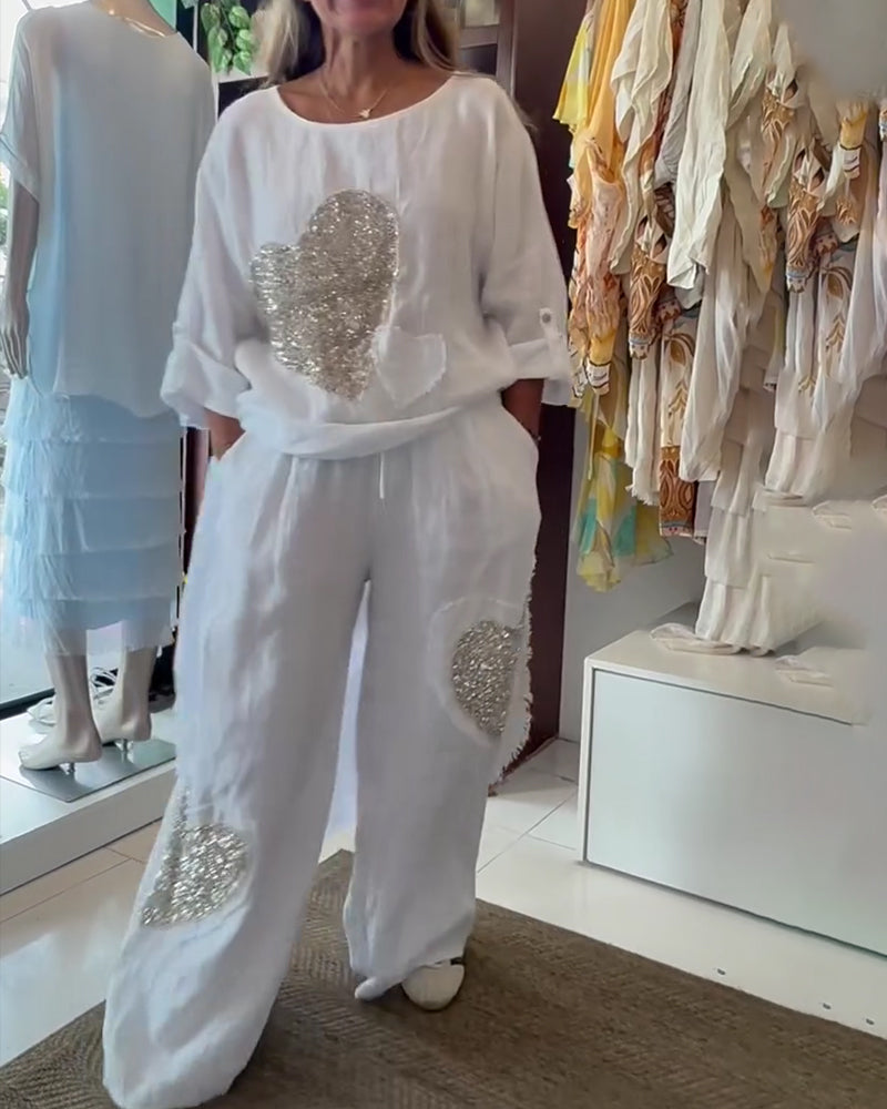 Set Prosty Cekin Serce