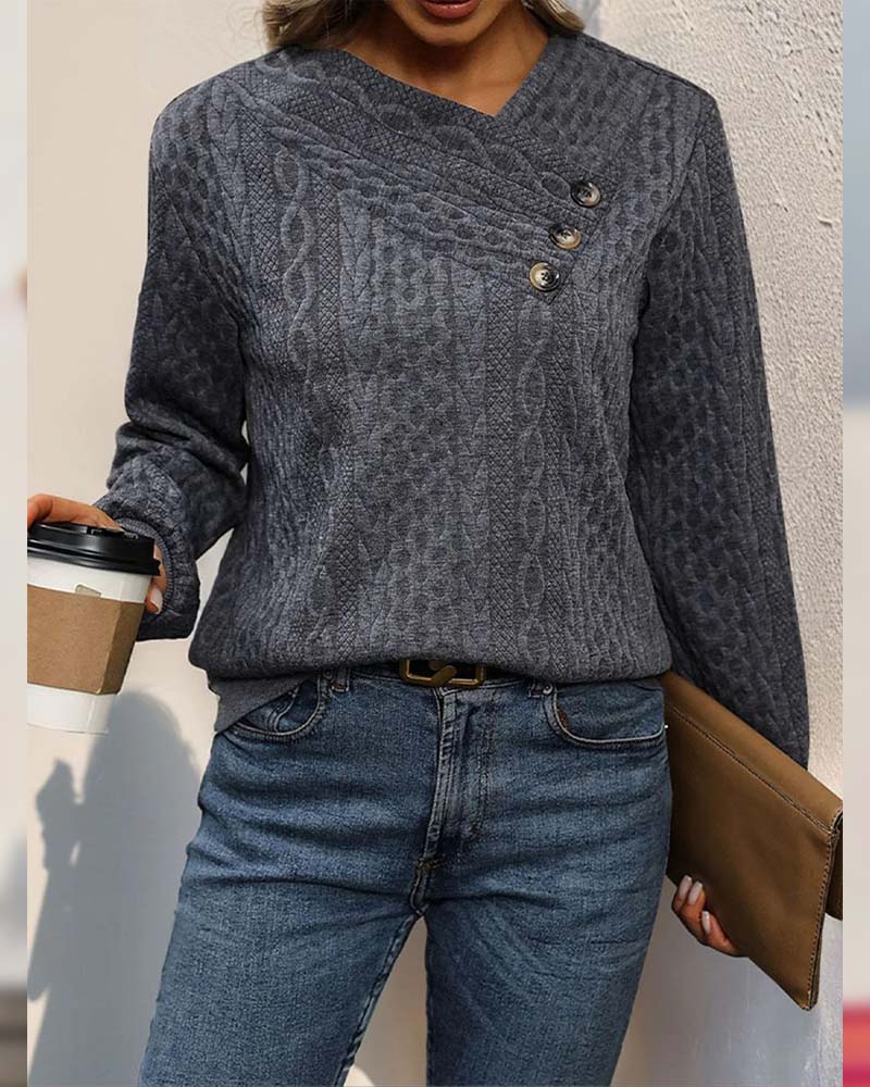 Bluza stylowa, jednokolorowa, ciepła