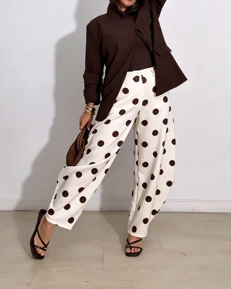 Spodnie Vintage Polka Dot Casual Harem