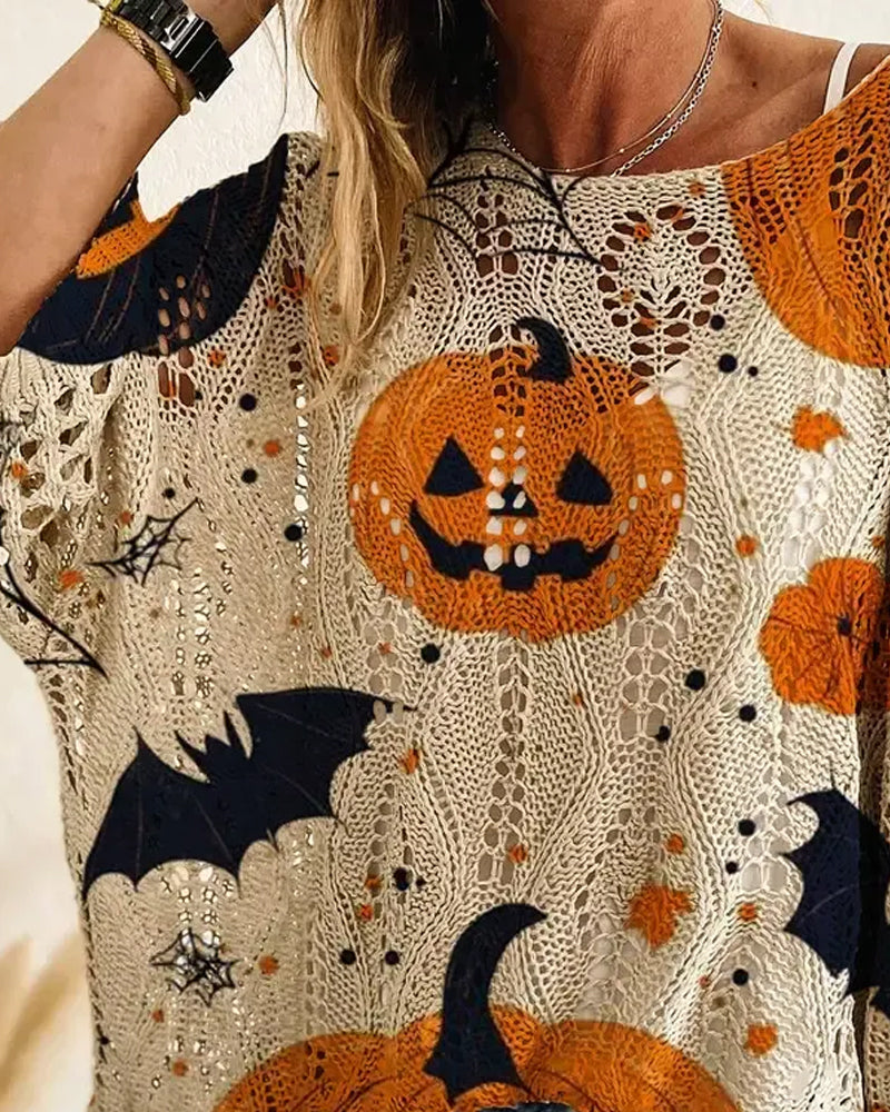 Pullover Okrągły Dekolt Wycięcie