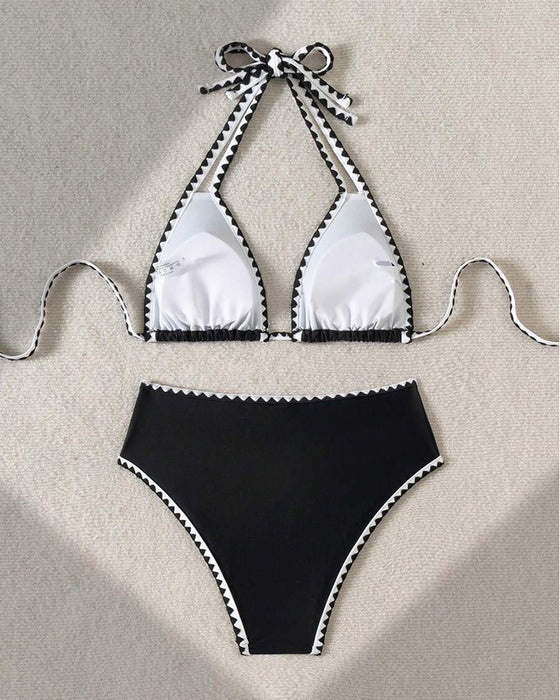 Bikini Seksowny Kontrastowy Kolor Rozdzielony Trójkąt