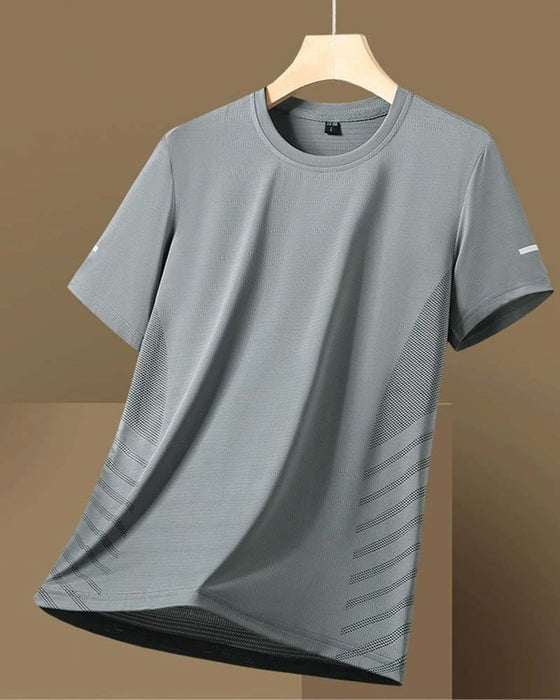 T-Shirt Boczny Pasek Męski Jedwab Lodowy