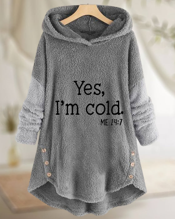 Bluza z kapturem z długim rękawem i nadrukiem