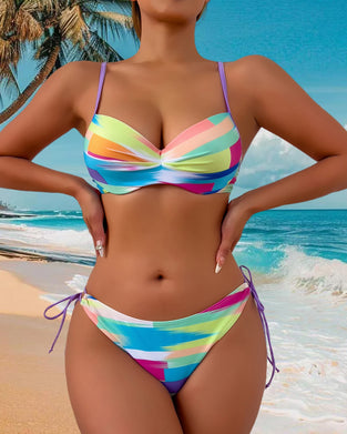 Bikini Dwuczęściowy Drukowany Sznur