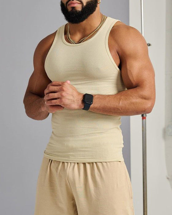 Męska jednokolorowa koszulka bez rękawów