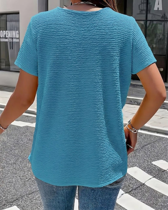 T-shirt Kołnierzyk Peter Pan Trzy Guziki