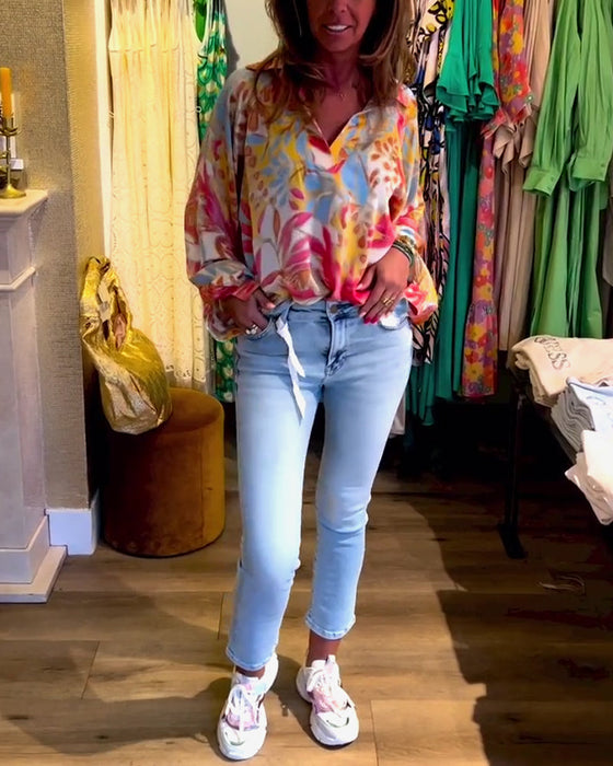 Bluzka z długim rękawem i nadrukiem