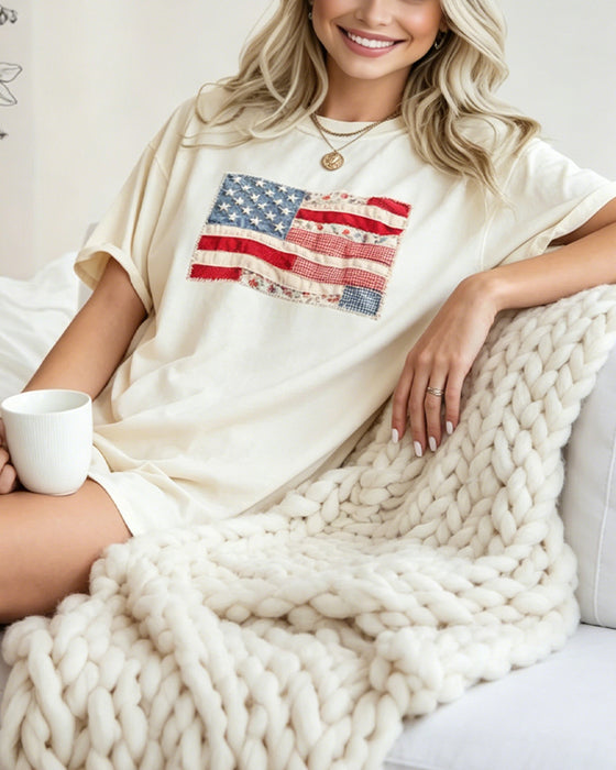 T-Shirt Czwartego Lipca Amerykańska Flaga