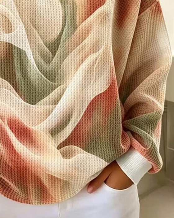 Sweatshirt Ombre Druk Długi Rękaw