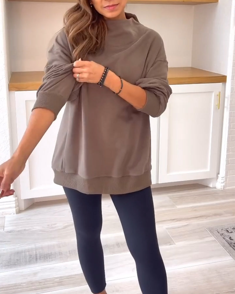 Bluza retro z rozcięciem i stójką