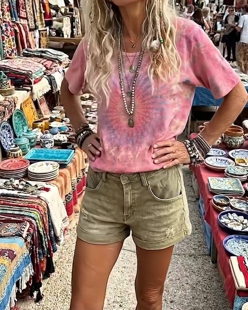 T-Shirt Gradient Krawat Barwnik