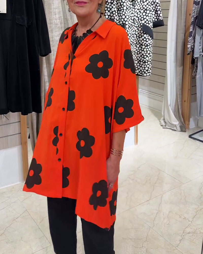 Koszula Camp Kołnierz Luźny Krój Midi