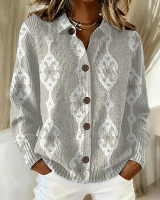 Kardigan Polo Kołnierz Pojedynczy Rząd