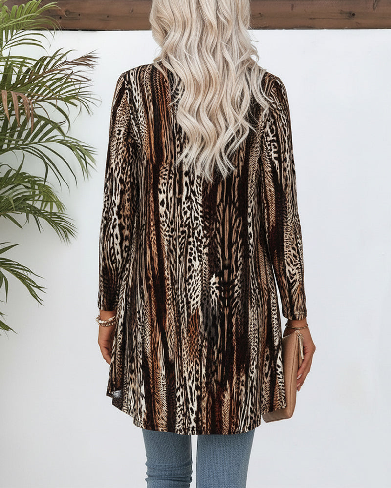 Top Z Projektem Fałszywej Dwuczęściowej, Panelami W Wzór Leopardy I Stylowym Wibracją